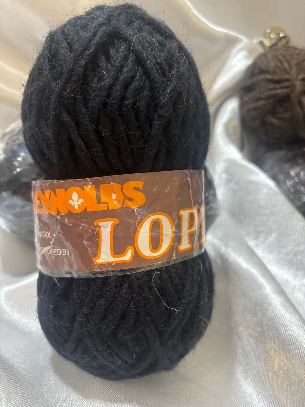 Vintage 1960s Skeins LOPI Alafoss Mountain Sheep's New Wool Yarn Color BLack. Lo